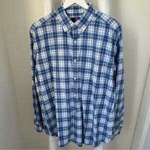 Vineyard Vines Classic Fit Tucker Shirt Blue and White Checkered SZ XL